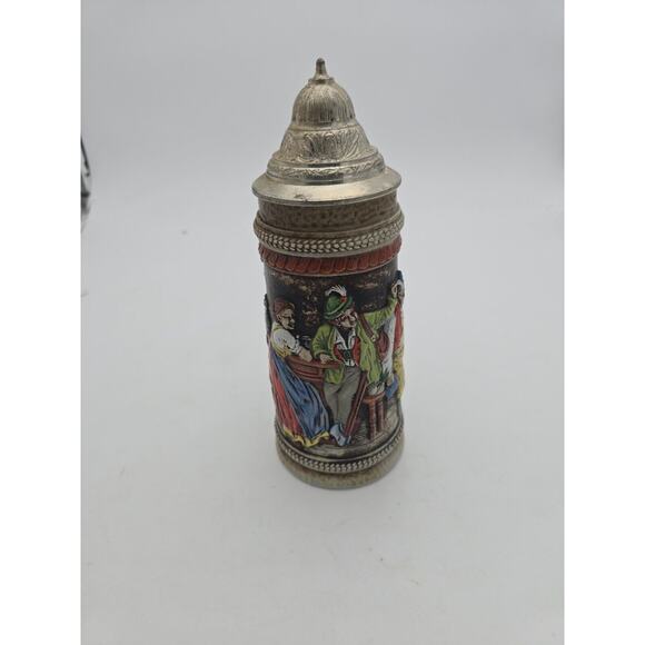 Vintage Original Gerzit Gerz German Beer Stein, metal lid, West Germany, 9½"x5" - Picture 1 of 7